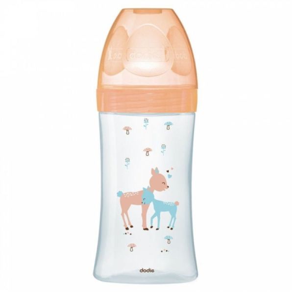 Dodie Biberon Sensation+ Anti-Coliques en Verre +0m Beige Biche 270ml