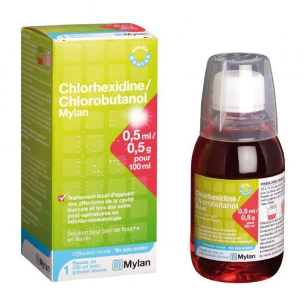 Mylan Chlorhexidine Chlorobutanol bain de bouche 90 ml