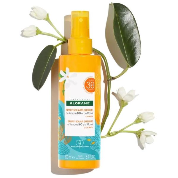 Klorane Monoï & Tamanu Spray Solaire Sublime Corps SPF30 - 200 ml