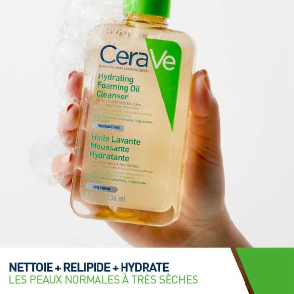 CeraVe Huile Lavante Moussante Hydratante 473ml – Nettoyage et relipidation