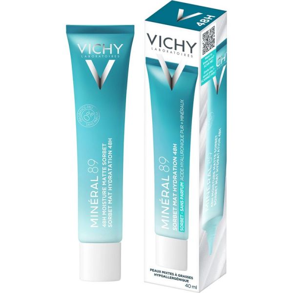 Vichy Minéral 89 Sorbet Mat Hydratant 48H 40ml – Matité et fraîcheur