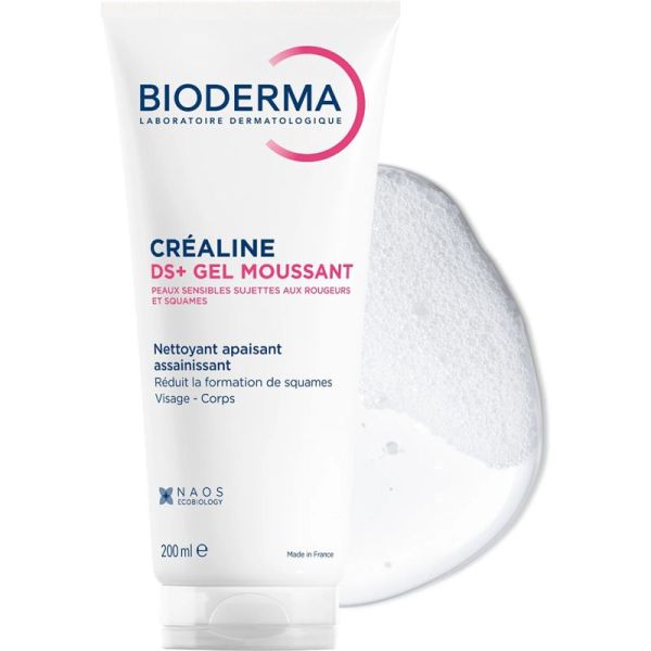 Bioderma Créaline DS+ Gel Nettoyant Apaisant 200 ml – Gel moussant purifiant anti-rougeurs et squames