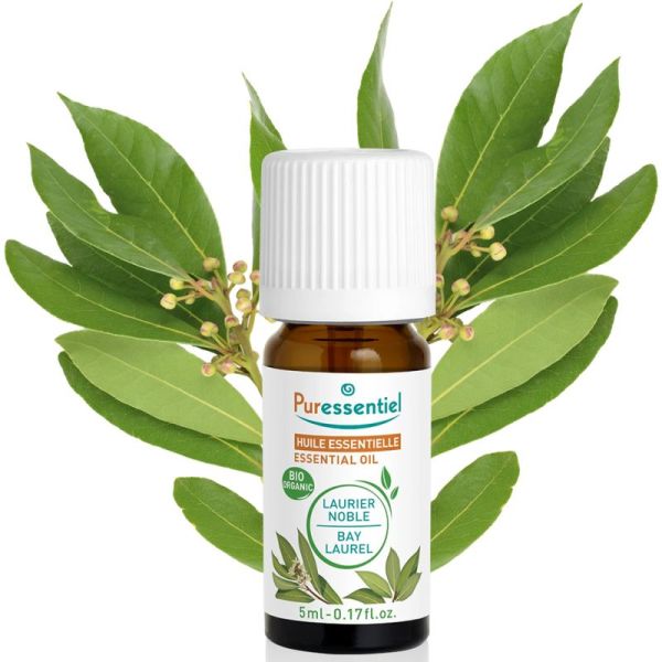 Puressentiel Huile Essentielle Laurier Noble Bio 5 ml – Anti-infectieux polyvalent, antidouleur et régulateur nerveux
