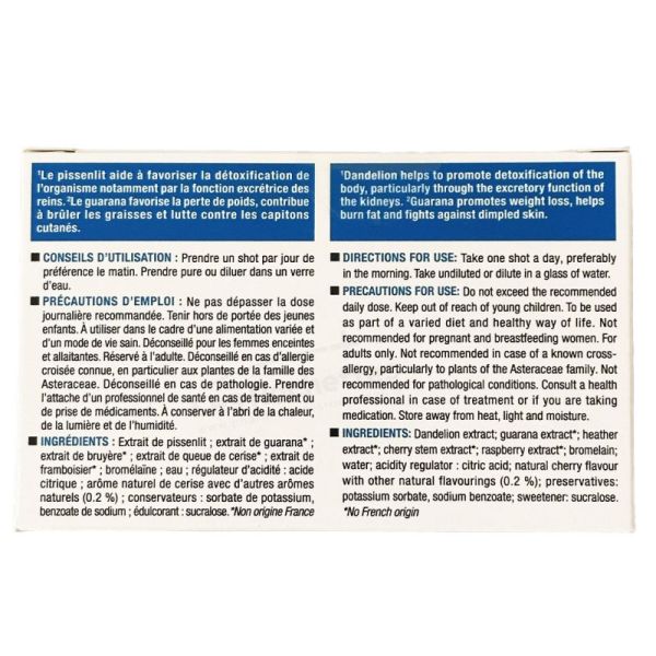 Eric Favre Metadhryne 8 Shots Total Detox - Saveur Cerise - Brule-graisse, réduit les capitons, favorise la perte de poids