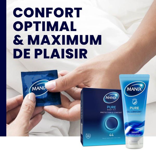 Manix Pure Easy Fit Préservatifs Protection et Confort - 44 préservatifs - Confort optimal