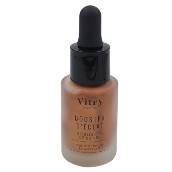 Vitry Boost Booster d'Éclat Highlighter 02 Cuivre 15ml - Enlumineur hybride soin et maquillage à l'acide hyaluronique et café