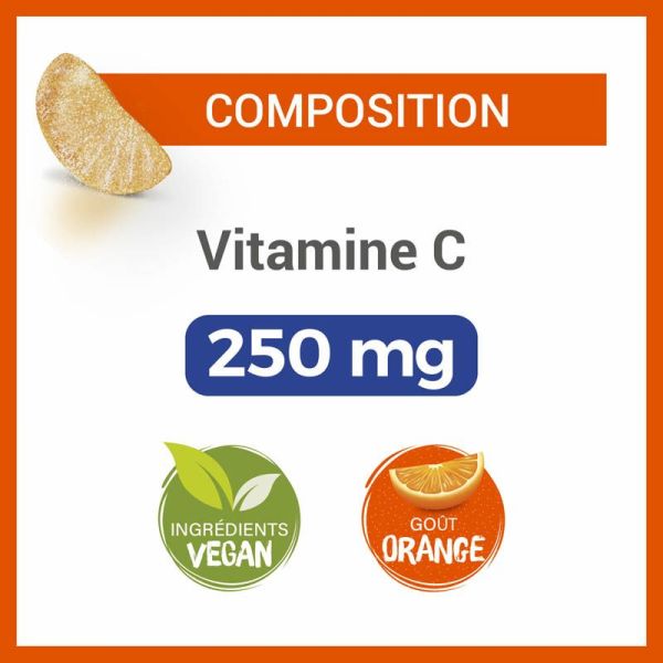 Vitascorbol Vitamine C 250mg - 45 gommes - Vitalité et défense immunitaire au quotidien