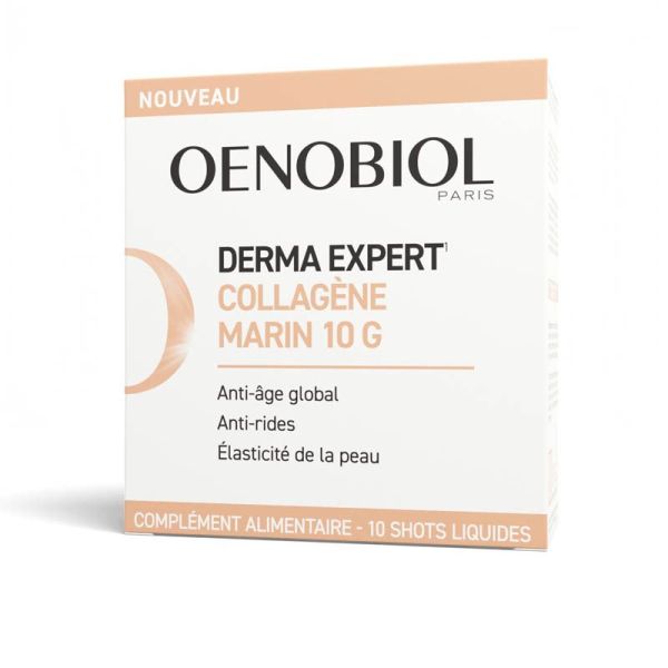 Oenobiol Derma Expert Collagène Marin - 10 shots liquides de 10g - Lutte Contre les Signes de l'Âge