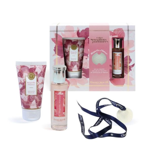 Claude Galien Magnolia d’Amour Coffret Eau de Toilette + Gel Douche Parfumé + Diffuseur Parfum Intérieur