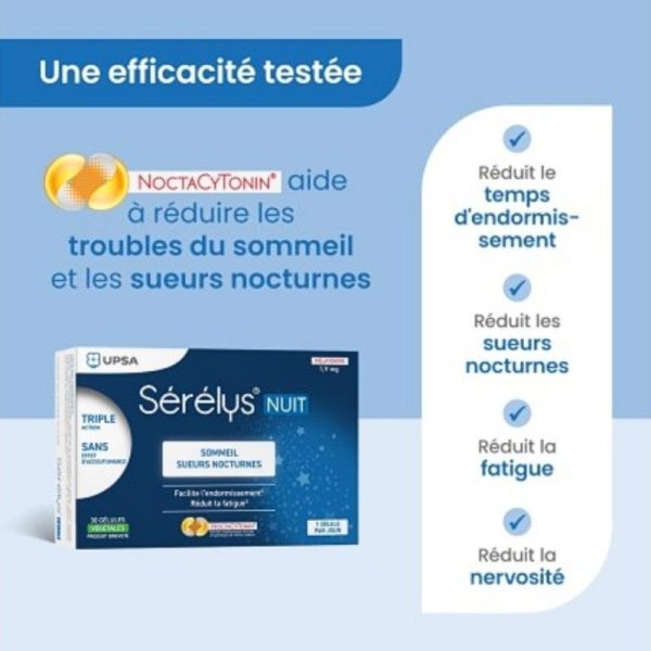 Sérélys Nuit 30 gélules – sommeil et confort ménopause