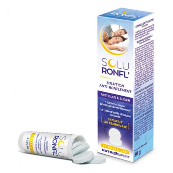 NutriExpert Soluronfl' Solution Anti-Ronflement - Haleine Fraiche - 15 Pastilles à sucer