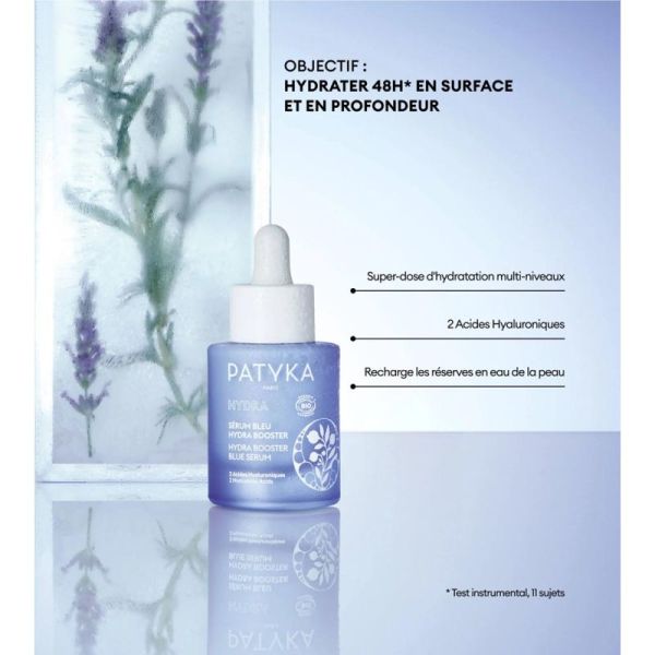 Patyka Sérum Bleu Hydra Booster 30ml - 2 acides hyaluroniques, hydrate intensément, en surface et en profondeur