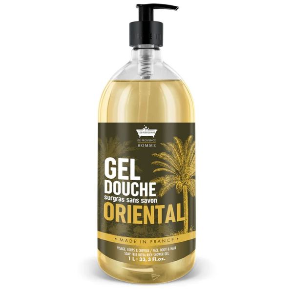 Les Petits Bains de Provence Gel Douche Homme - 1 Litre - Oriental - Envoûtant, Hydratant et Authentique