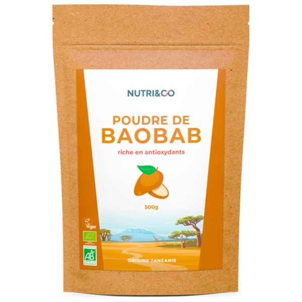 Nutri&Co Poudre de Baobab BIO - 500 g - Superaliment antioxydant aux bienfaits digestifs