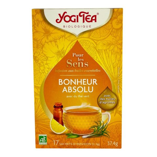 Yogi Tea Pour les Sens Bio -  Saveur Bonheur Absolu - Plantes & Épices - 17 Sachets