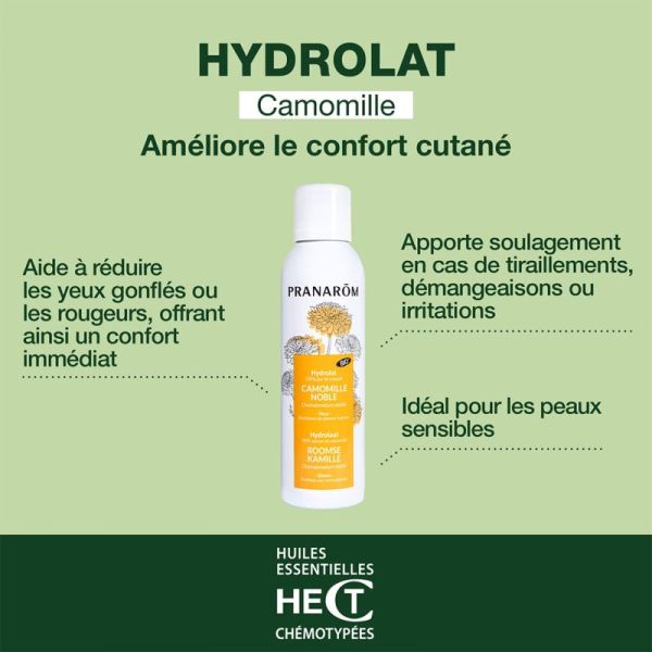 Pranarôm Hydrolat de Camomille Noble Bio 150ml – Apaisement et décongestion