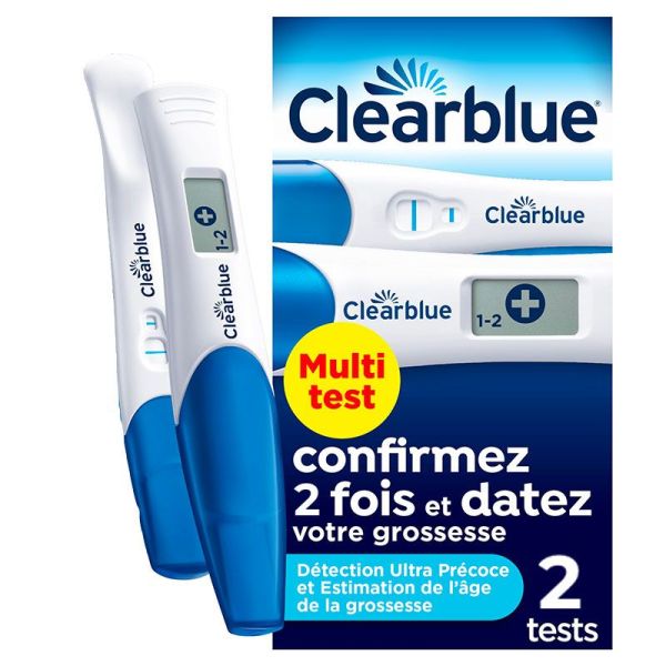 Clearblue 2 Tests de Grossesse - Détection Ultra-Précoce et Estimation de l'Âge de la grossesse