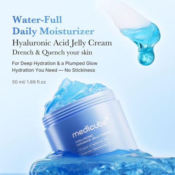Medicube Gelée-Crème Hydratante Acide Hyaluronique et Céramides 50ml – Hydratation et fermeté
