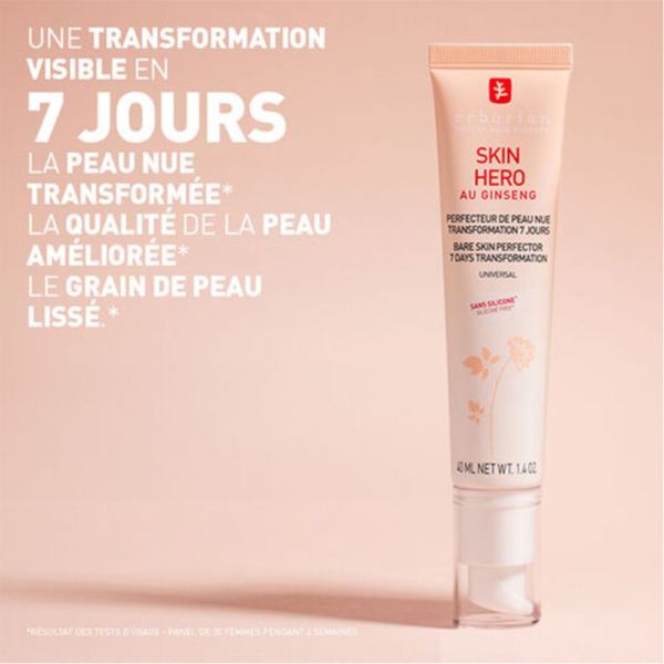 Erborian Skin Hero Perfecteur de Peau Nue 40ml – Soin lissant sans silicone effet peau neuve