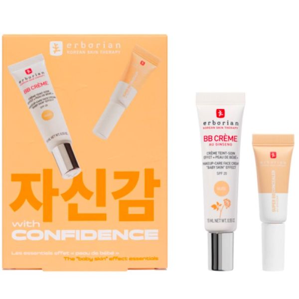 Erborian Coffret Essentiels Peau de Bébé - BB Crème 40 ml + Super BB Concealer 10 ml - Teinte Dorée