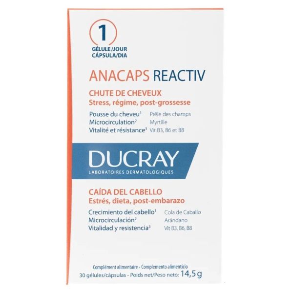 Ducray Anacaps Reactiv Chute de Cheveux Réactionnelle - 30 Gélules