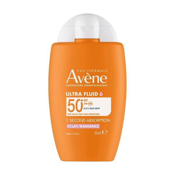 Avène Solaire Ultra Fluid Éclat SPF50+ - 50ml - Protection et correction du teint