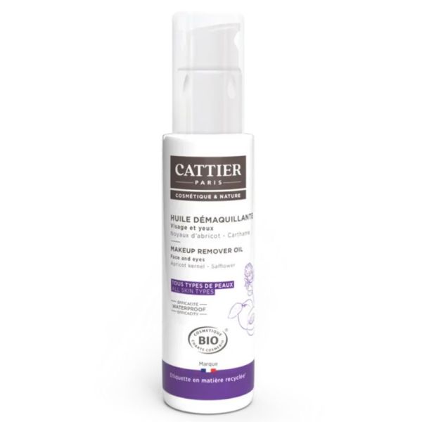 Cattier Huile Démaquillante Bio 100ml – Pureté et efficacité waterproof