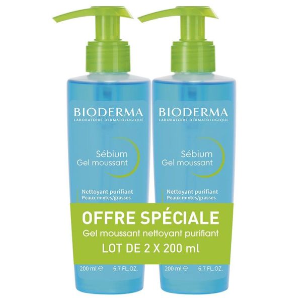 Bioderma Sébium Gel Moussant Lot de 2 x 200 ml