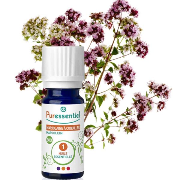 Puressentiel Huile Essentielle Marjolaine à Coquilles Bio 5 ml – Rééquilibre le système nerveux, calme les spasmes et l'anxiété