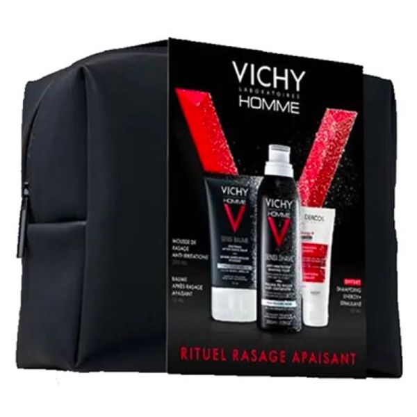 Coffret Homme Coffret Rituel Rasage Apaisant - Mousse à Raser + Baume Après-Rasage + Shampoing OFFERT