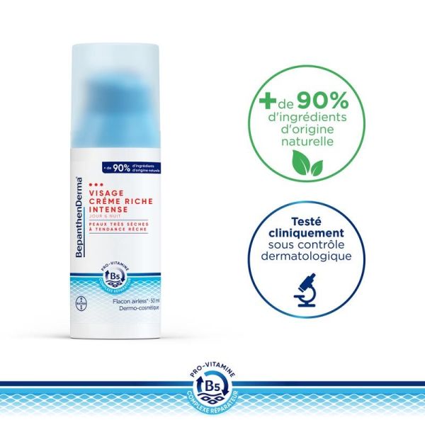 Bayer BepanthenDerma Crème Riche Intense Visage - 50ml