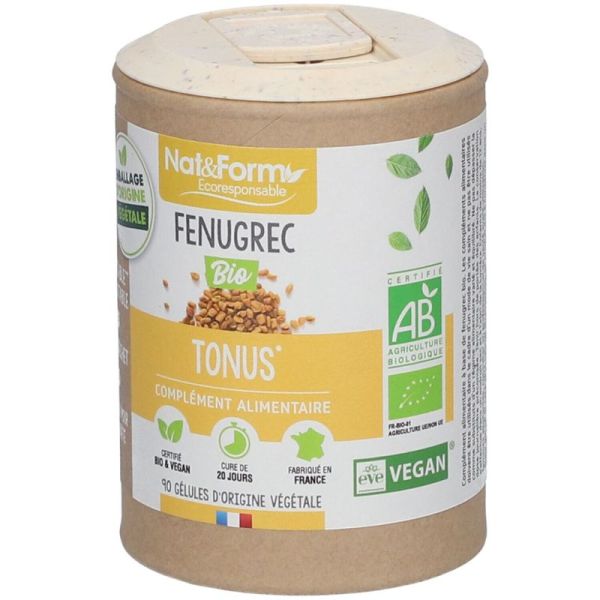 Nat&Form Fenugrec Bio - 90 gélules - Tonifiant naturel, digestion et vitalité