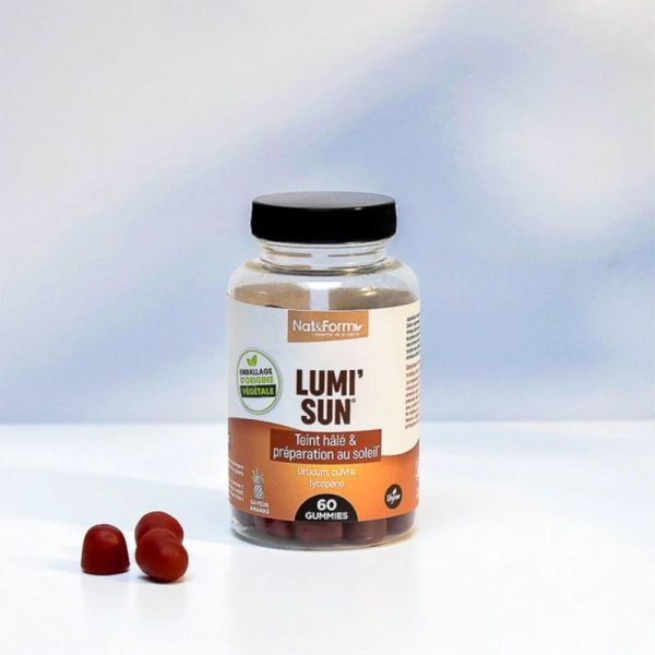 Nat & Form Lumi Sun Gummies 60 Gummies – Autobronzant et préparateur solaire