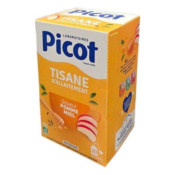 Picot Tisane d'Allaitement - 20 sachets - Saveur Pomme Miel - Favorise la lactation