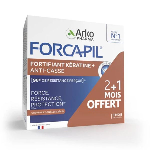 Arkopharma Forcapil Fortifiant Kératine+ 180 gélules