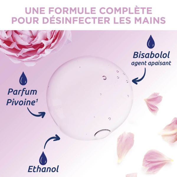 Baccide Gel Hydroalcoolique Mains Pivoine - 100ml - Protection efficace, parfum floral