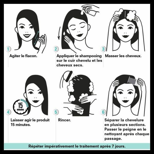 Pouxit Shampoo Shampooing Anti-Poux Et Lentes Flacon - 200ml - Traitement 15 Minutes, doux, sans insecticide
