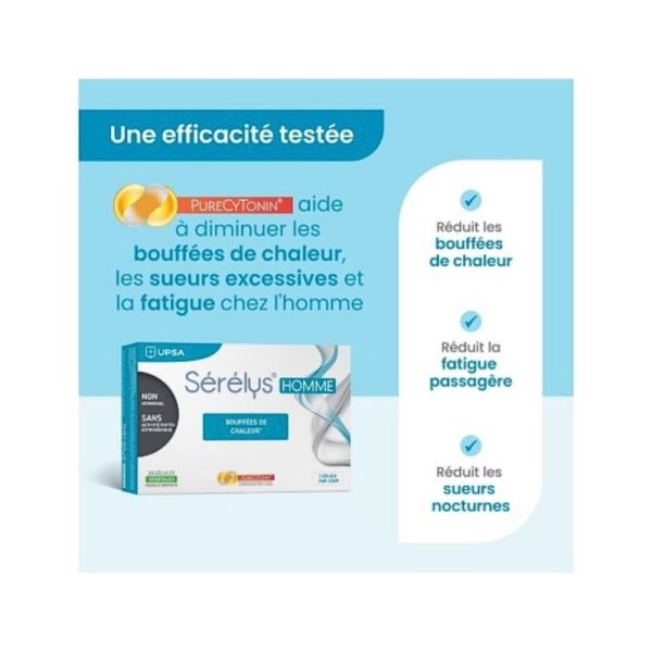 Sérélys Homme 30 gélules – confort de l’andropause et réduction des bouffées de chaleur
