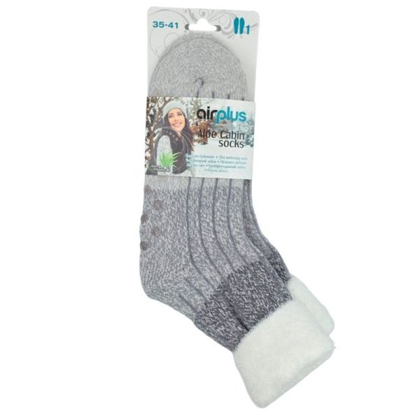 AirPlus Aloe Cabin Chaussettes Hydratantes Femme Cocooning Gris - Pointure 35-41