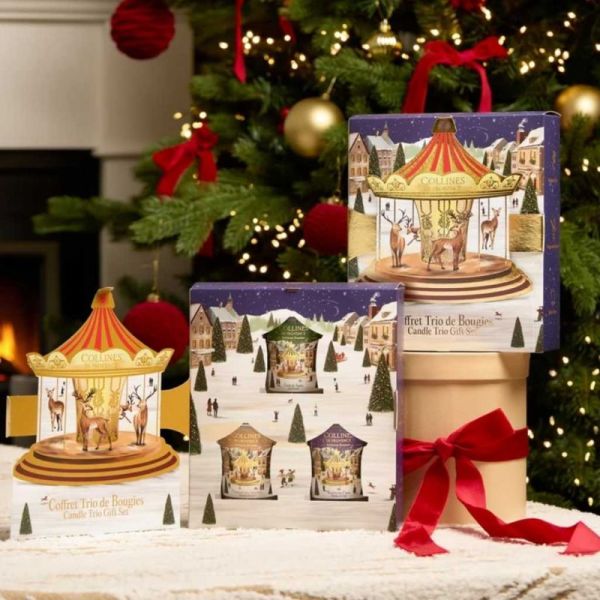 Collines de Provence Coffret Trio de Bougies 3 x 75 g - Trois senteurs emblématiques pour illuminer vos fêtes