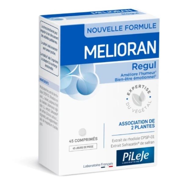PiLeJe Melioran Regul 45 comprimés - Humeur positive et équilibre émotionnel