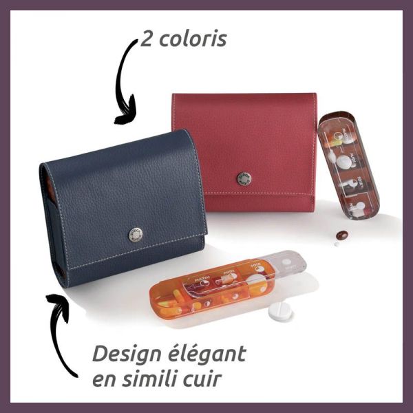Cooper Pilbox Maxi Pilulier Semainier - Fauve ou Marine - 1 pièce - Organisation simple et accessible