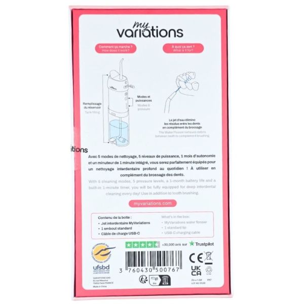 MyVariations Jet Interdentaire Rose - Nettoyage interdentaire profond au quotidien