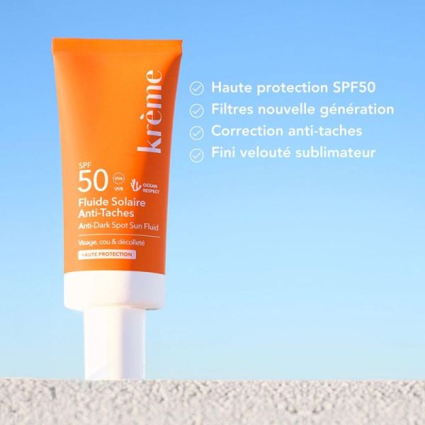 Krème Fluide Solaire Anti-Taches SPF50 - 40ml - Haute protection visage avec action anti-taches