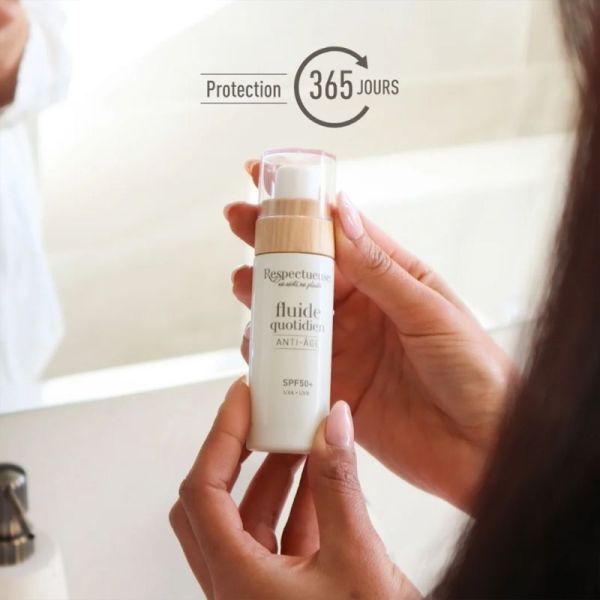 Respectueuse Fluide Quotidien Anti-Âge SPF50+ 30ml – Protection et correction