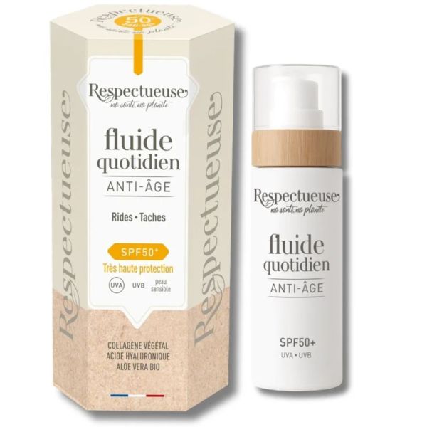 Respectueuse Fluide Quotidien Anti-Âge SPF50+ 30ml – Protection et correction