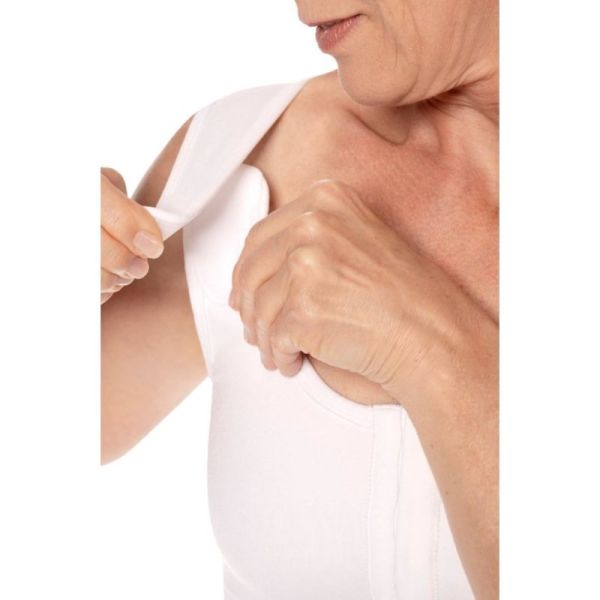 Amoena Sina soutien-gorge post-opératoire sans couture Blanc 105/110 - Compression médium et bonnet universel