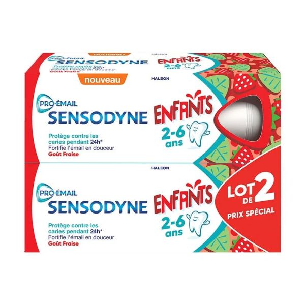 Sensodyne Pro-Email Dentifrice Enfants 2 à 6 Ans - 2 x 50ml