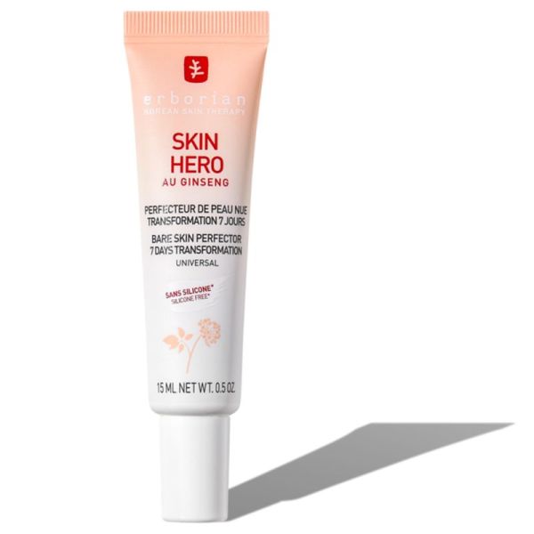Erborian Skin Hero Perfecteur de Peau Nue 15ml – Soin lissant sans silicone format voyage