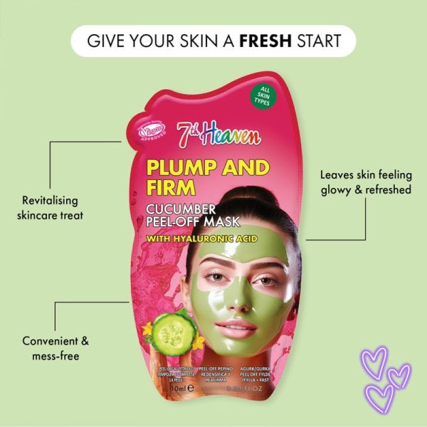 7th Heaven Masque Peel-off au Concombre et Acide Hyaluronique 1 Masque – Repulpe et raffermit la peau